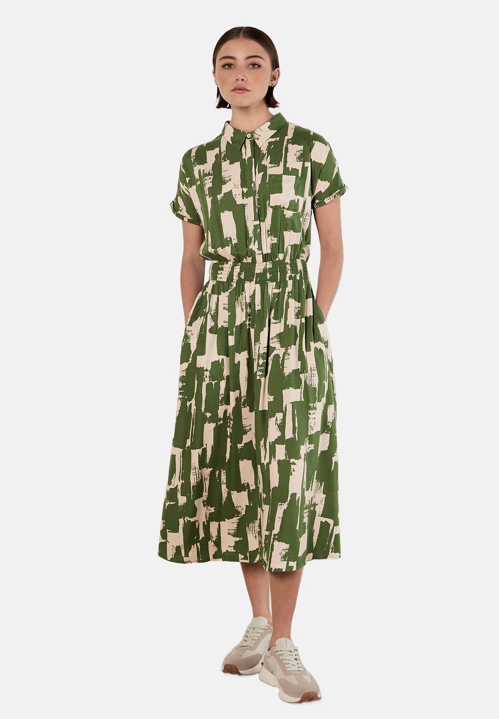 

Платье-рубашка BRUSHSTROKE SQUARES UTILITY - Maxi dress Apricot, зеленый