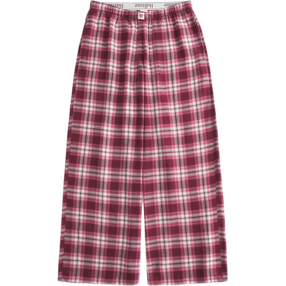 

Hollister/ Повседневные брюки женские темно-красные в клетку