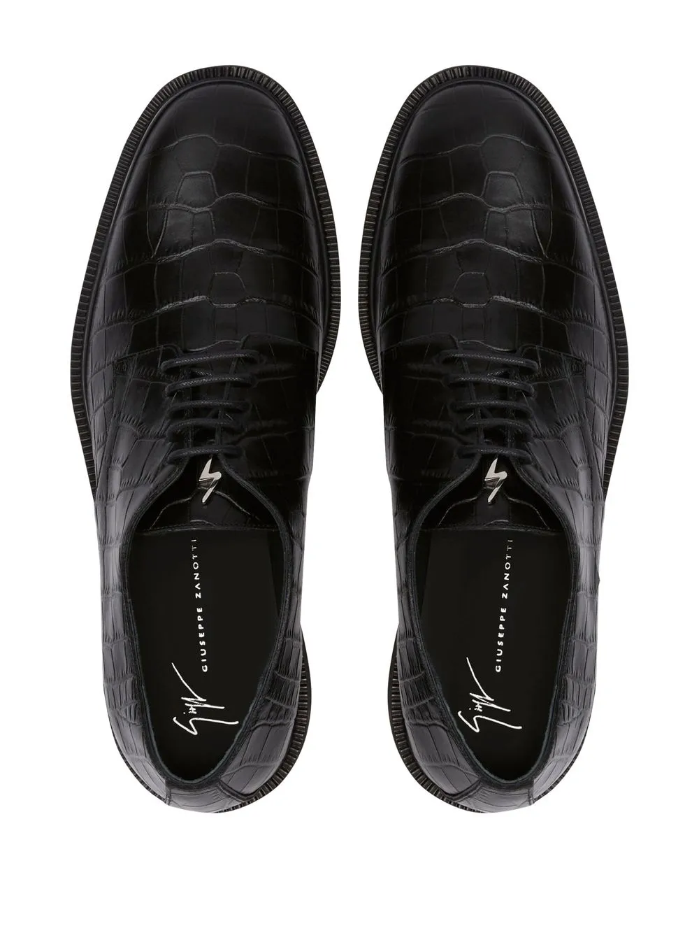 Оксфорды с тиснением под кожу крокодила Giuseppe Zanotti, черный — фото 4