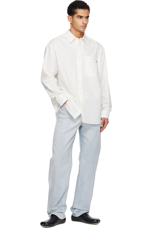 Mm6 Maison Margiela Белая хлопковая рубашка — фото 4