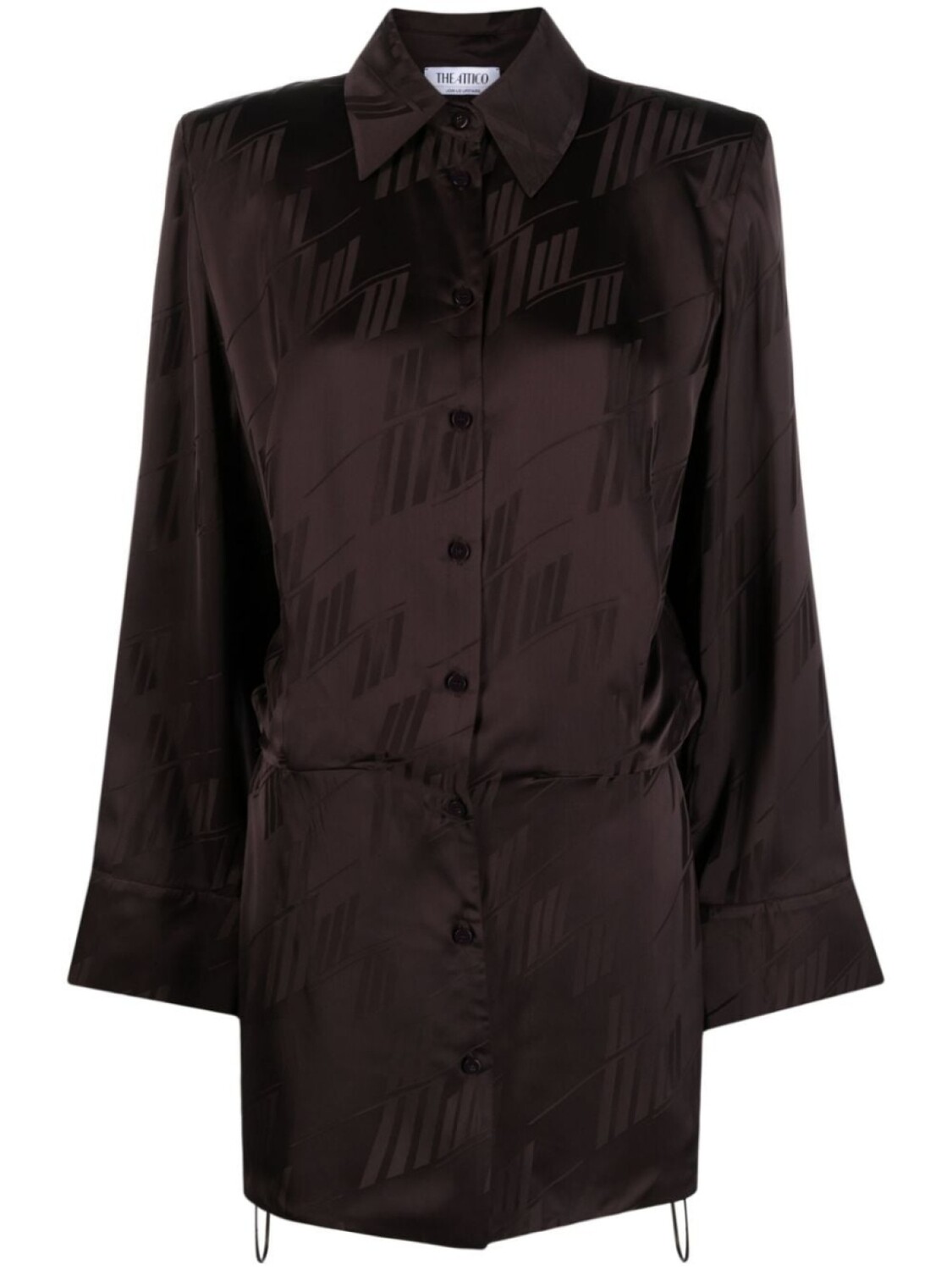 

The Attico платье-рубашка с логотипом, коричневый