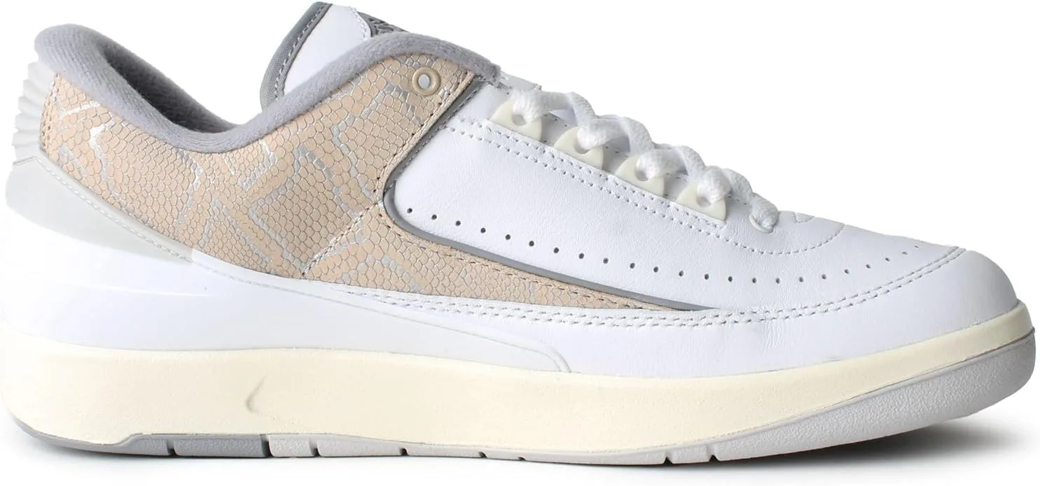 Мужские кроссовки Jordan 2 Retro Low Python White/Cement Grey Sanddrift (DV9956 100), белый/серый — фото 2