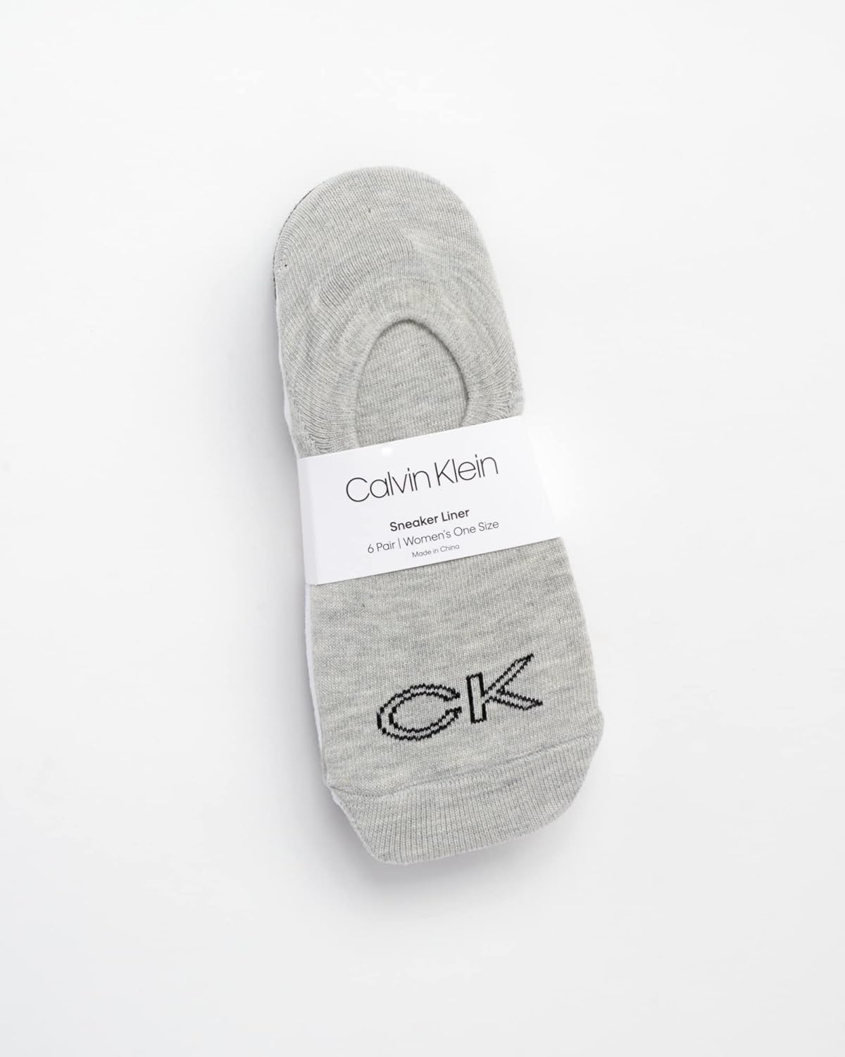 Женские носки Calvin Klein, невидимые, с нескользящей пяткой, легкие, из хлопковой смеси, с низким вырезом, 6 пар в упаковке, Grey/White/Black — фото 2