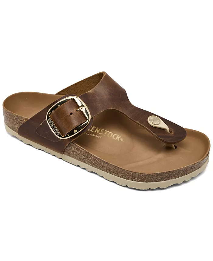 Женские сандалии Gizeh Big Buckle из промасленной кожи от Finish Line Birkenstock, коричневый