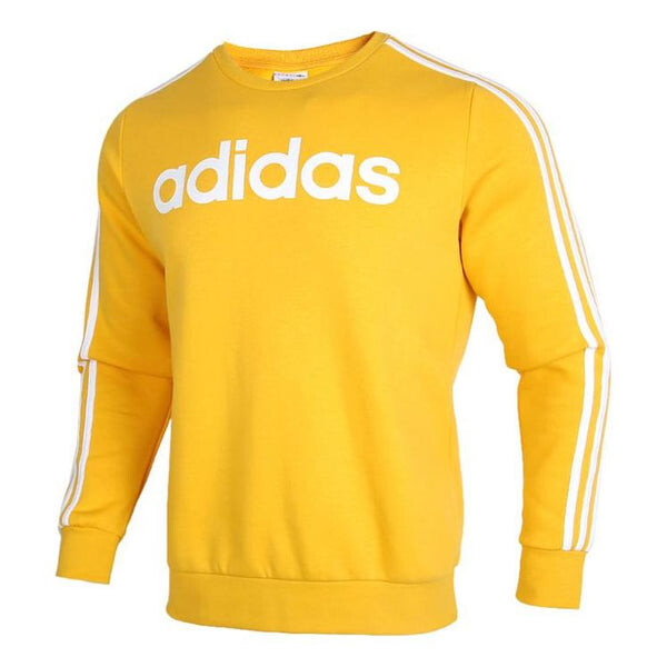 

Толстовка e 3s crew fl logo printing fleece stay warm casual sports pullover round neck yellow Adidas, желтый
