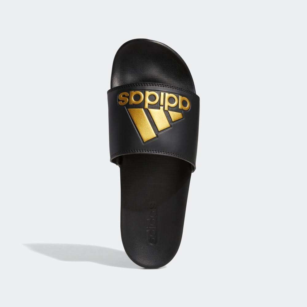 Шлепанцы adidas Adilette Comfort (унисекс), черный/золотой — фото 3