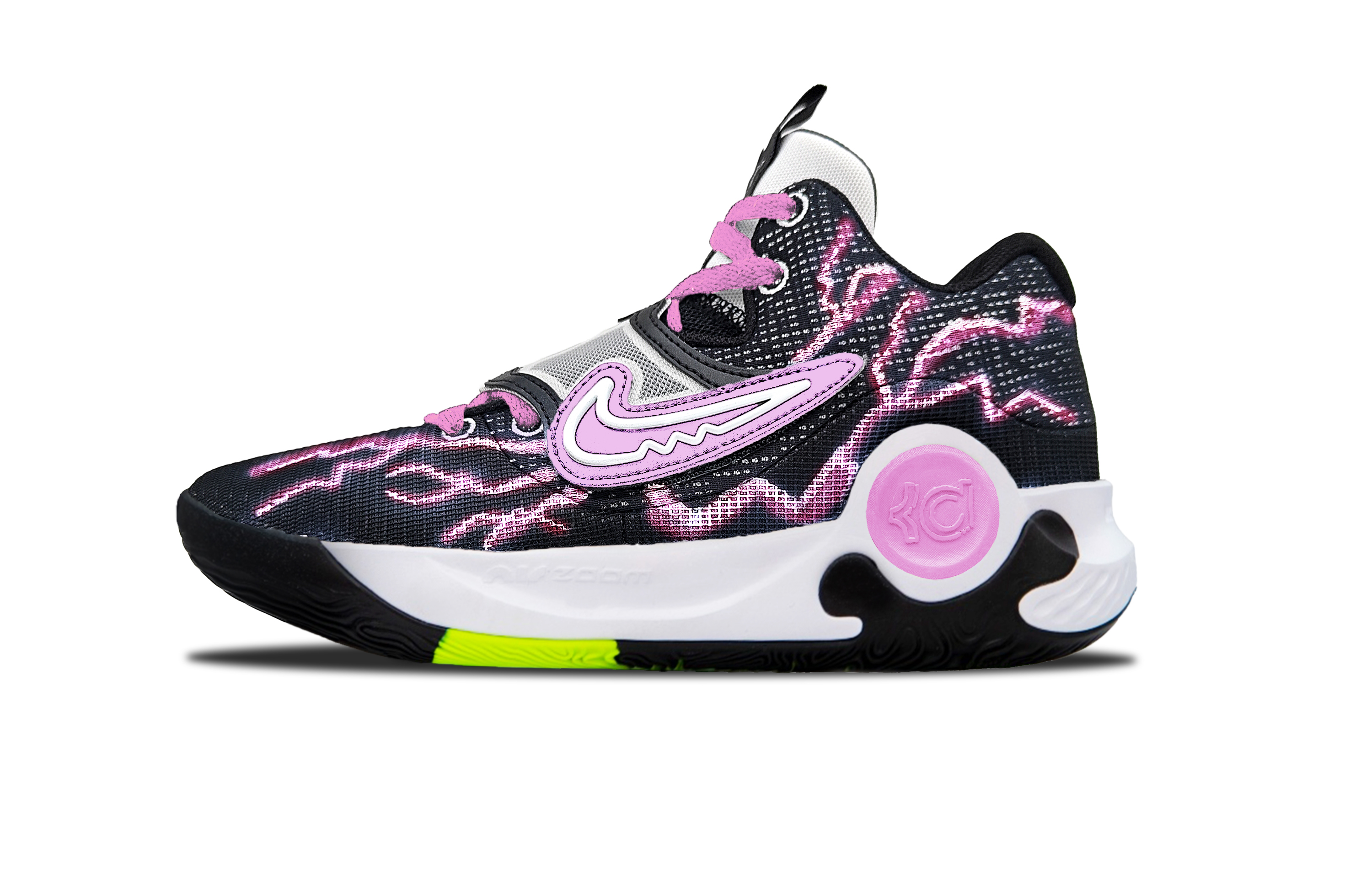 

Nike Баскетбольные кроссовки KD Trey 5 X Gothic Fan с низким верхом, устойчивые к истиранию и противоскользящие, мужские, цвет черный, розовый