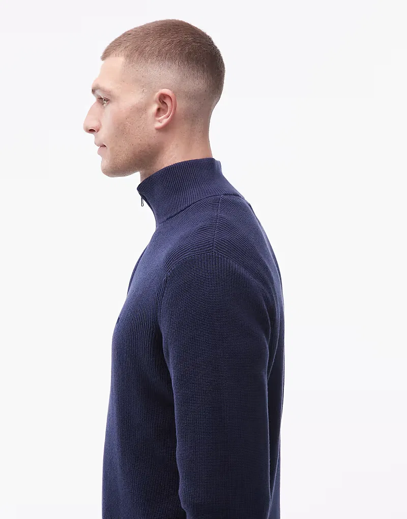 Вязаный джемпер Levis с застежкой-молнией на четверть длины Levi's, темно-синий — фото 3