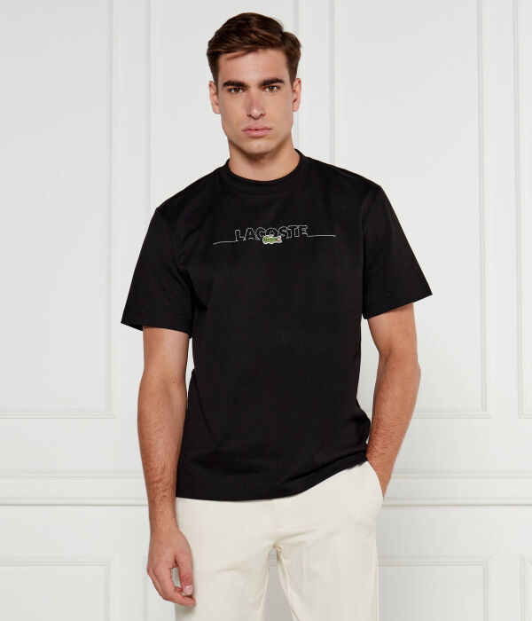 

Футболка мужская Lacoste с вышитым логотипом, черный
