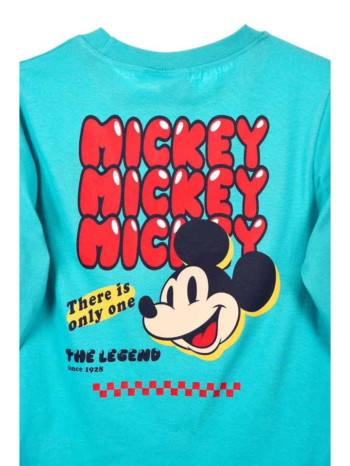 Лонгслив Mickey, Disney Mickey Mouse, бирюзовый — фото 4