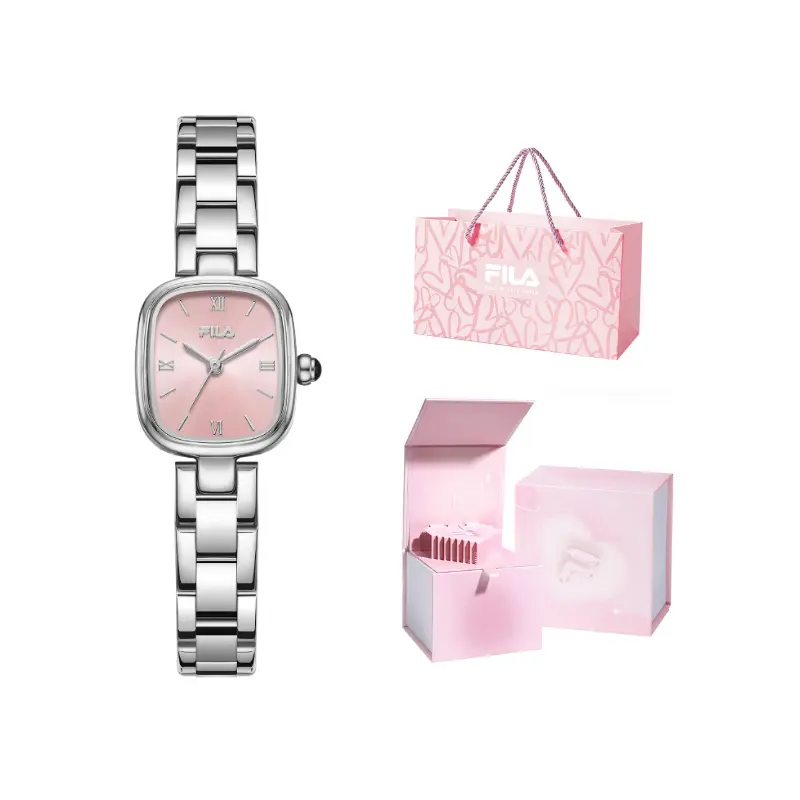 

Кварцевые часы с розовым циферблатом Vintage Elegant Collection для женщин, сверкающие и элегантные FILA, розовый