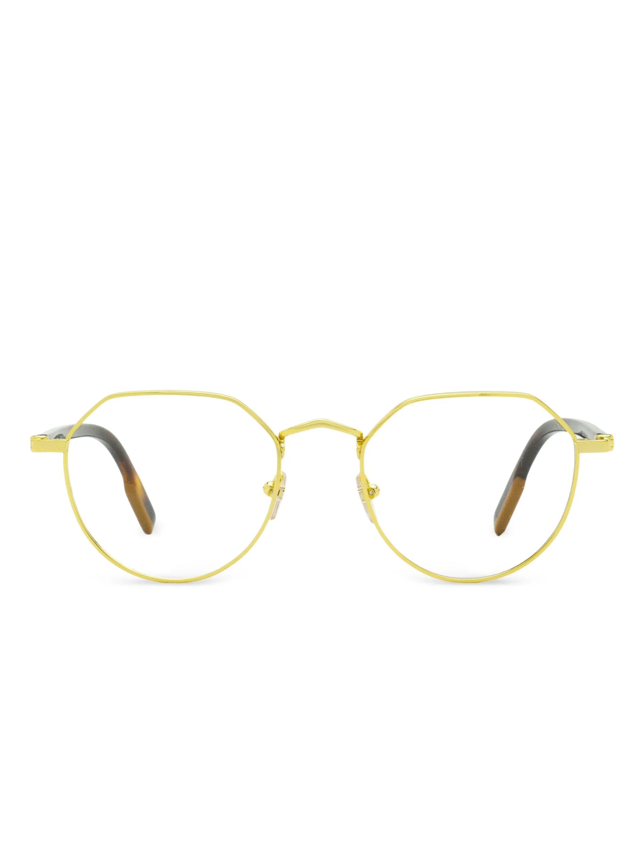 

Очки в геометричной оправе Zegna, золотистый