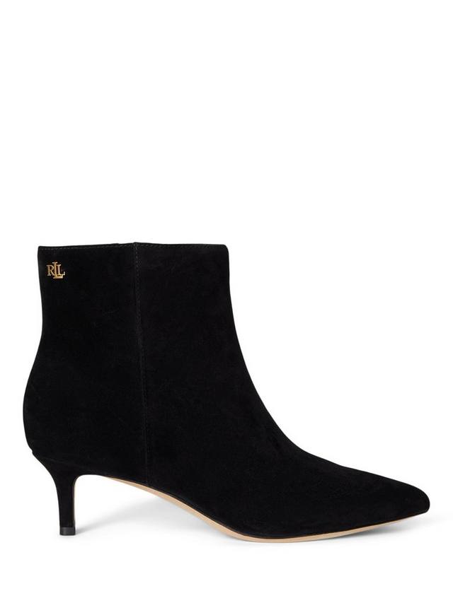 Ботинки Lauren McKay на каблуке-рюмке из замши Ralph Lauren, Black
