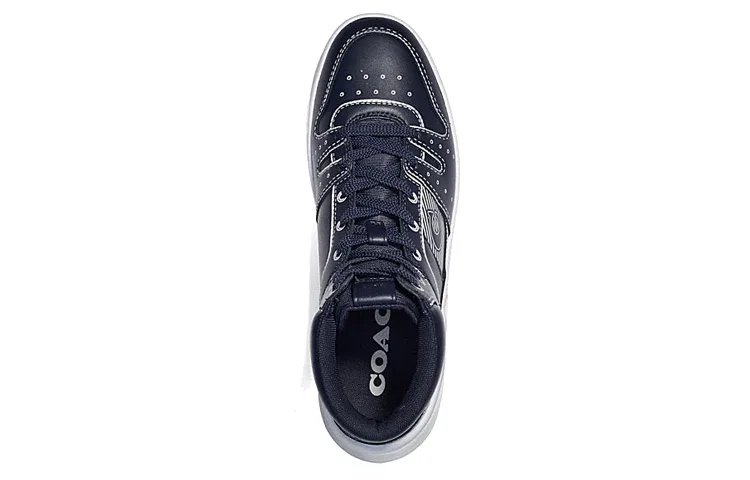 COACH Кожаные высокие скейтерские кроссовки CitySole для мужчин, темно-синие — фото 4