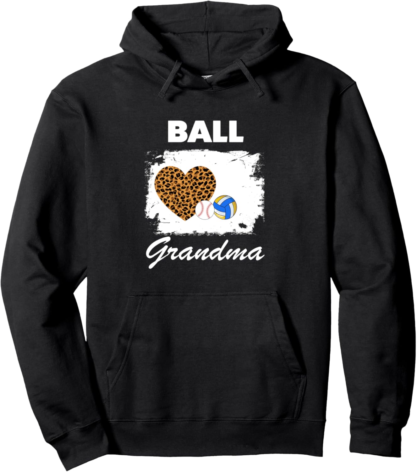 

Толстовка с капюшоном Ball Grandma Ball Softball & Baller Gifts, черный