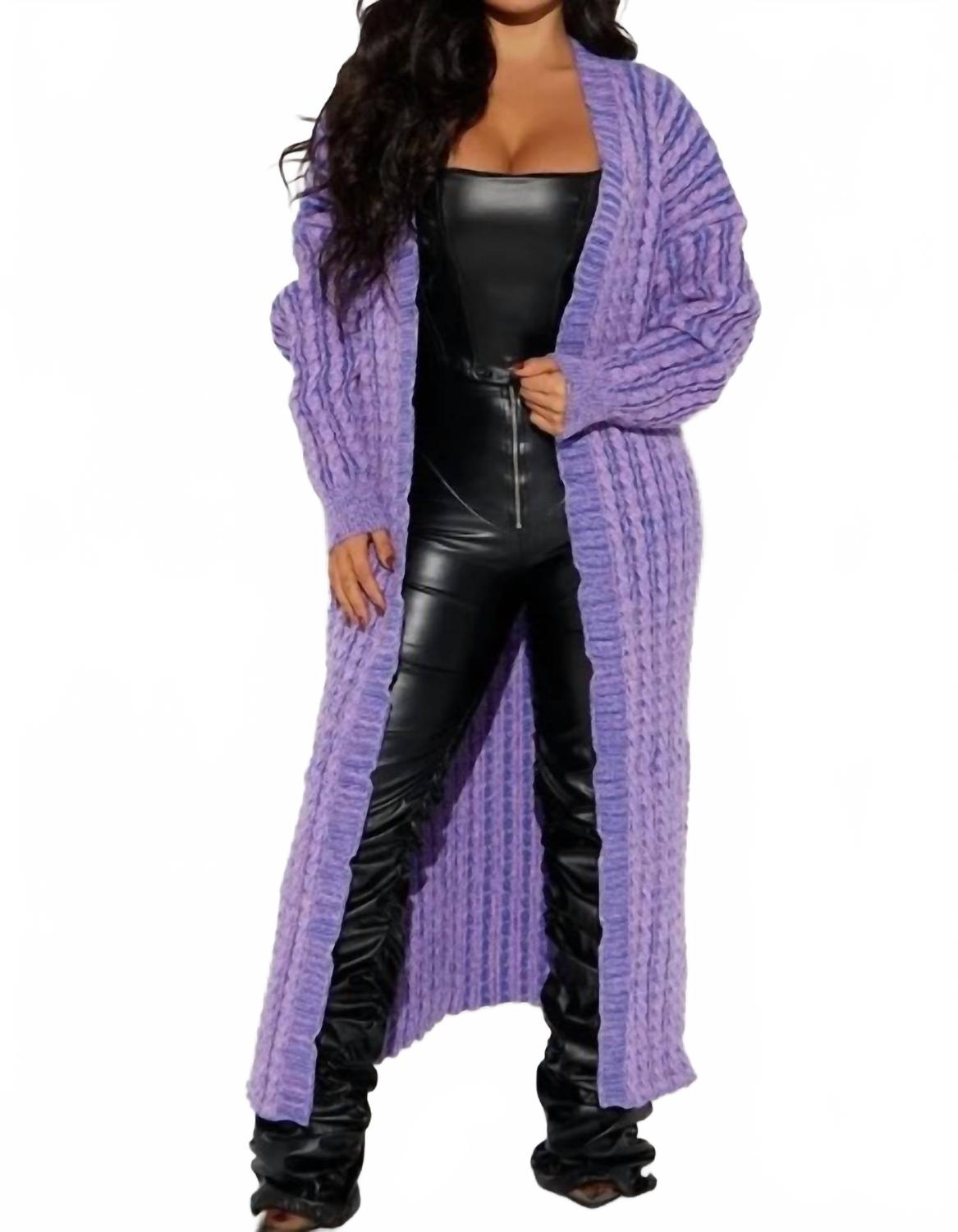 

Женский сладкий шик потертый кардиган в фиолетовом Giti Wholesale