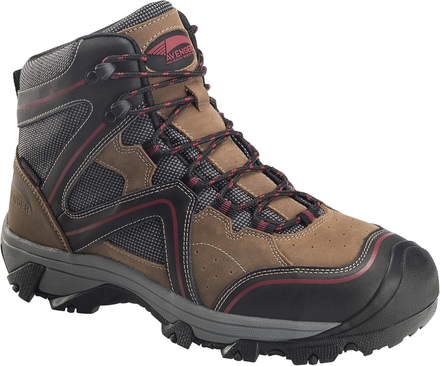 Мужские рабочие ботинки FSI FOOTWEAR SPECIALTIES INTERNATIONAL 7711 Crosscut высотой 15 см со стальным носком, устойчивые к проколам Avenger Work Boots, коричневый