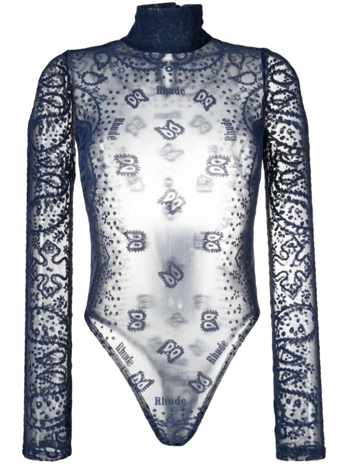 

RHUDE боди с вышивкой, синий
