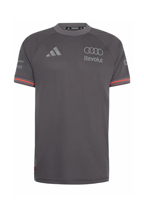 Футболка с оригинальным принтом audi revolut f1 team driver Adidas Performance, Grey Strata/Iron Metallic — фото 4