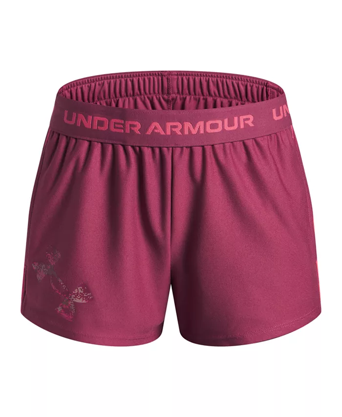 

Маленькие и большие девочки Tech Play Up лого шорты Under Armour, розовый
