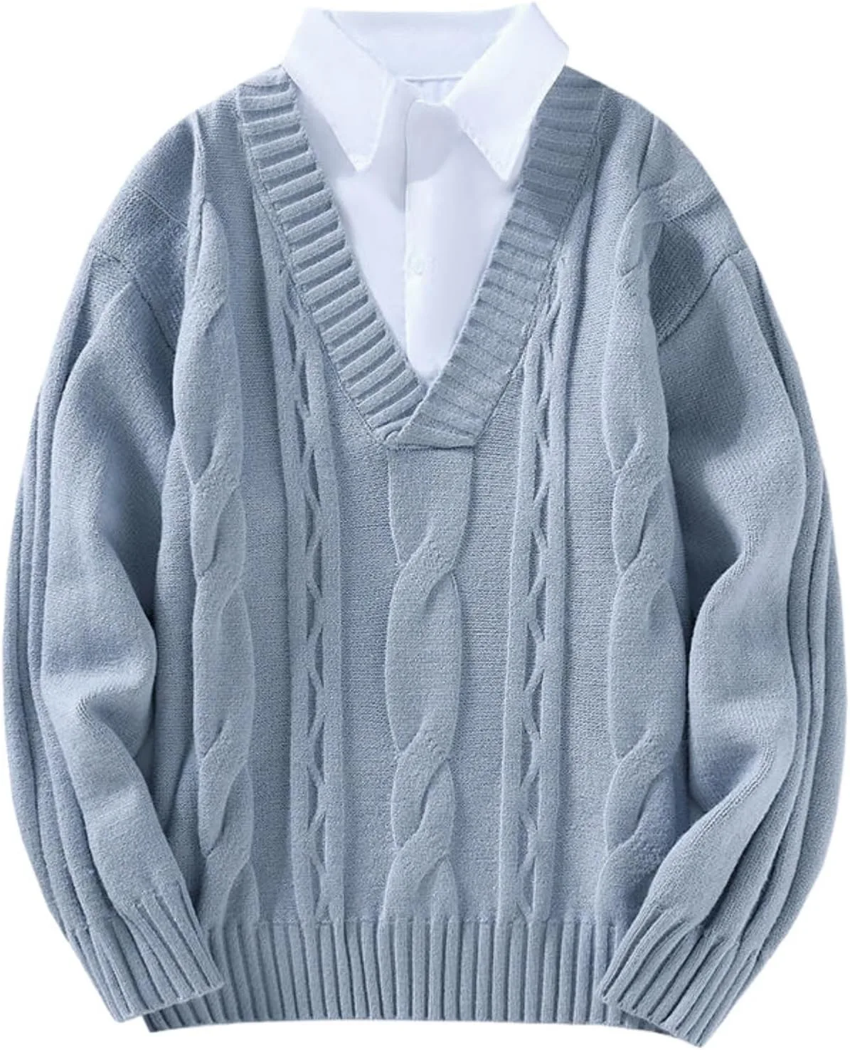 

Мужской однотонный утолщенный вязаный свитер MUFURONG