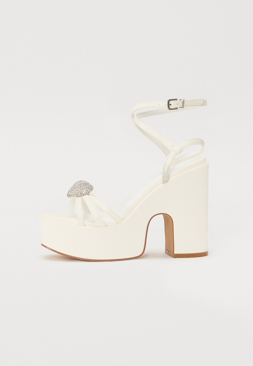 Босоножки на высоком каблуке Ankle cuff sandals Even&Odd Wide Fit, белый