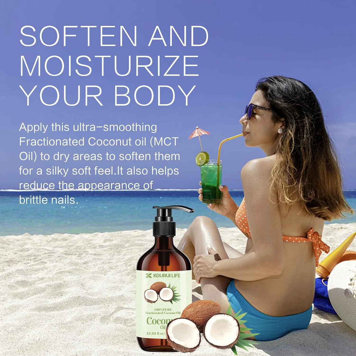 Органическое фракционированное кокосовое масло Kouruilife, Coconut Oil — фото 3