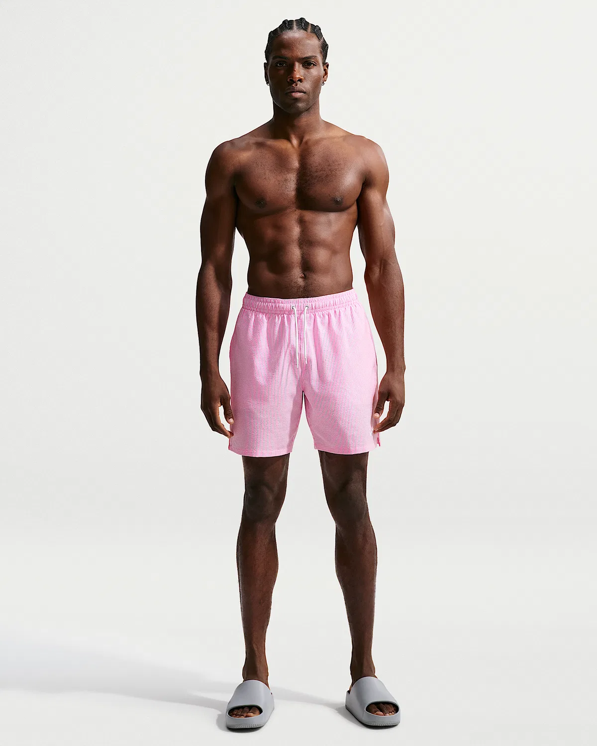 Мужские плавательные шорты Nike Swim Breaker с текстурой «риппл», 7 дюймов, на подкладке, Pink Glow