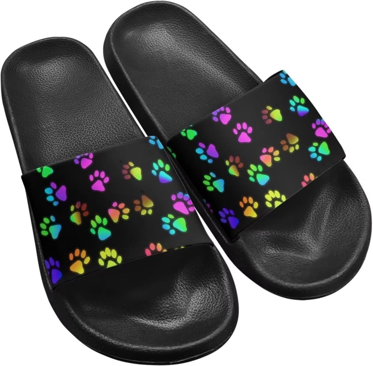 

Hechitok слайды и шлепанцы для женщин и мужчин, бассейновые сандалии Clouds, противоскользящая обувь для ванной и душа, Rainbow Dog Paws