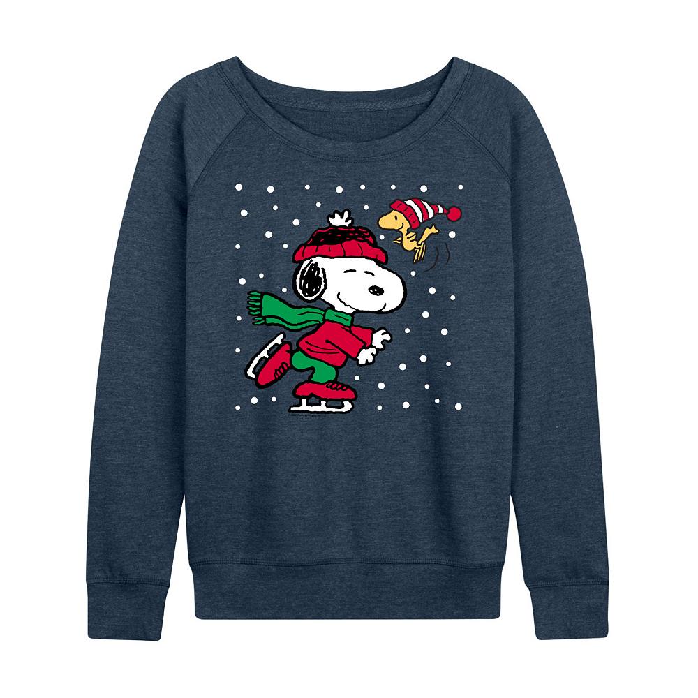 

Женский легкий свитшот из френч терри Peanuts Snoopy Holiday Licensed Character, цвет Heather Indigo