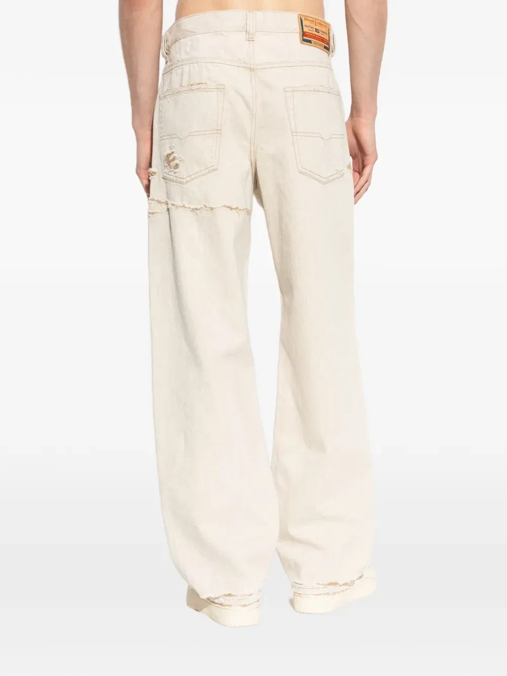 2001 Дизель Д-Макро рваные джинсы DIESEL, бежевый — фото 4