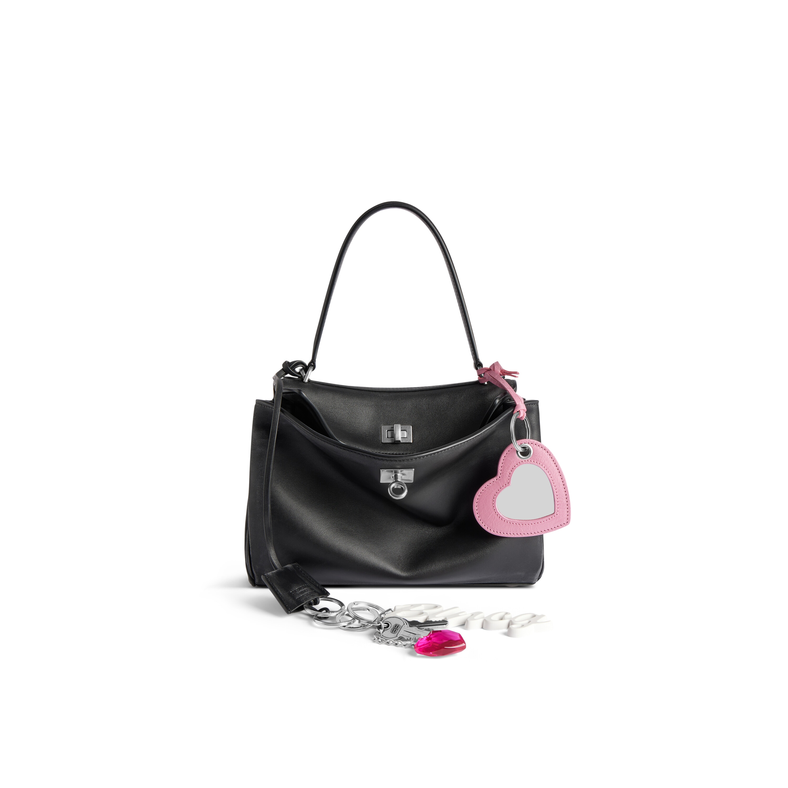 

Сумочка Rodeo Small с эффектом использования и одним шармом BALENCIAGA, черный