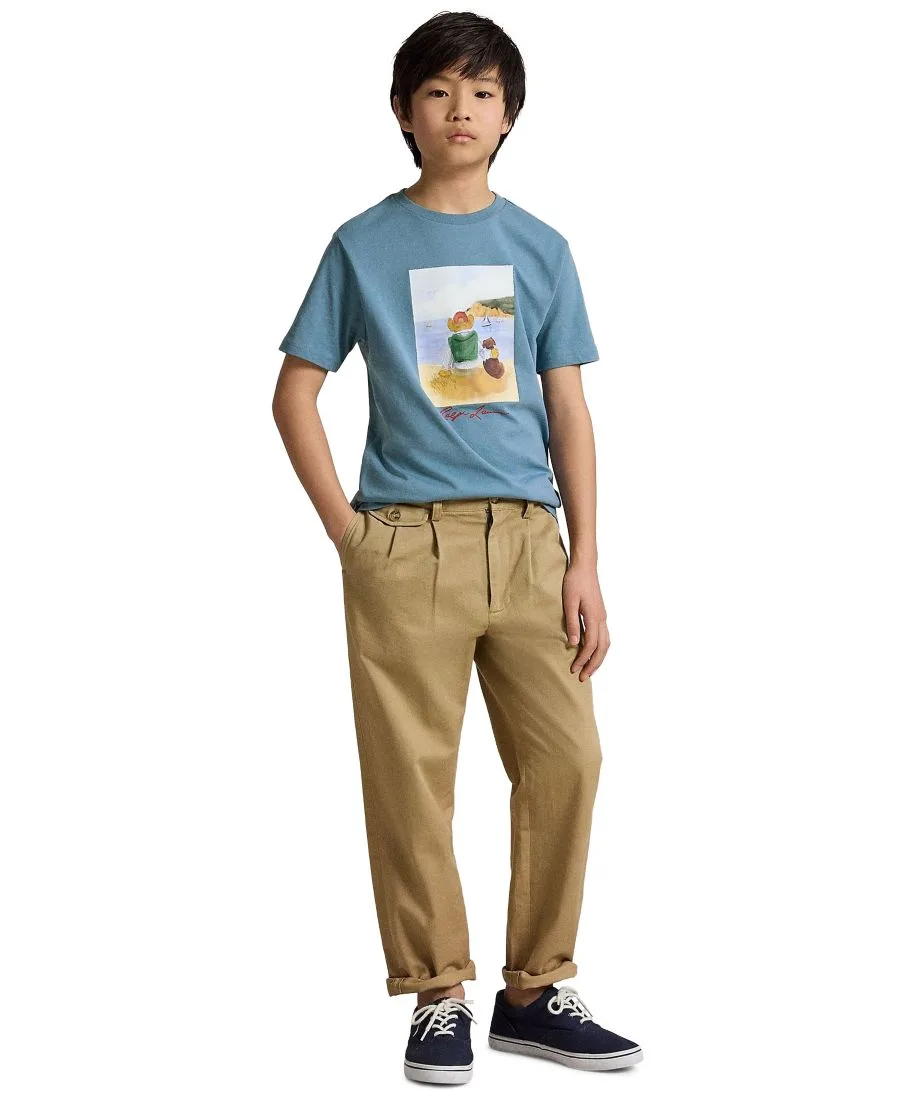 Детская футболка Polo Bear из хлопкового трикотажа (8-20 лет) Polo Ralph Lauren, dusty синий — фото 2