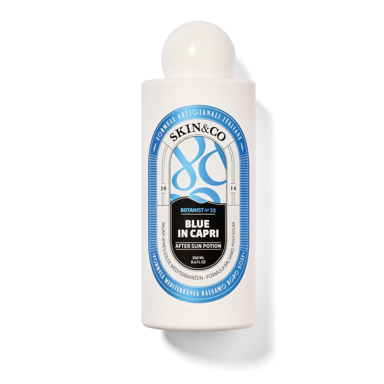 SKIN&CO Roma Blue в оттенке Capri After Sun Potion, успокаивающий бальзам для тела после загара с алоэ вера, маслом ши, маслом семян манго и средиземноморской травяной смесью, 8,4 жидких унции