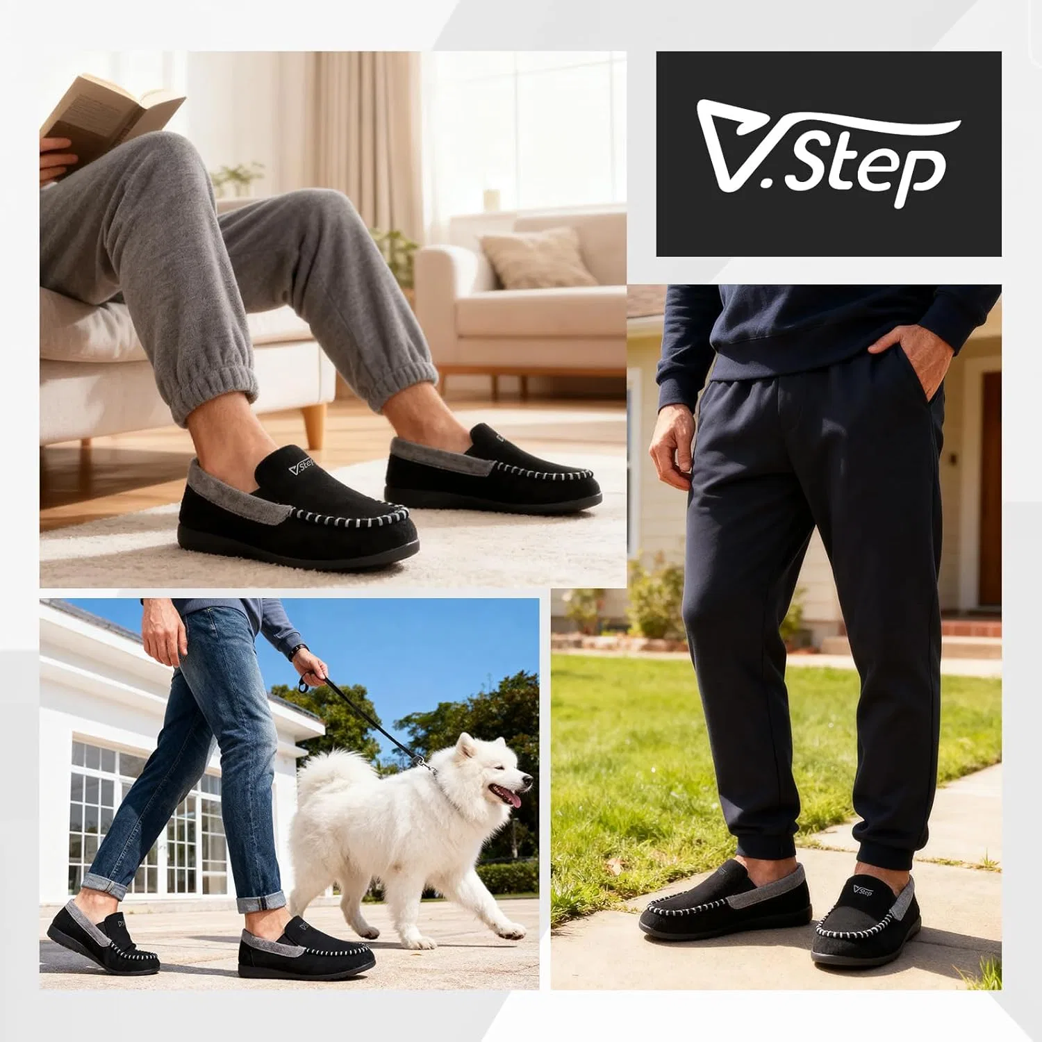 Слипоны ортопедические с поддержкой свода стопы V.Step, черный — фото 2