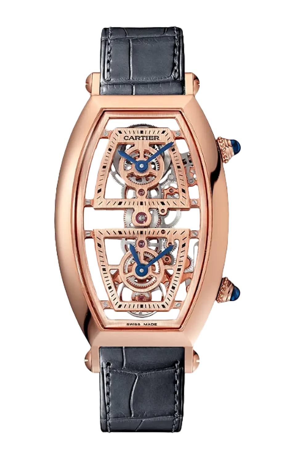 

Tonneau скелетонированные, модель extra large, розовое золото, механический (ручной завод) - whtn0013 CARTIER