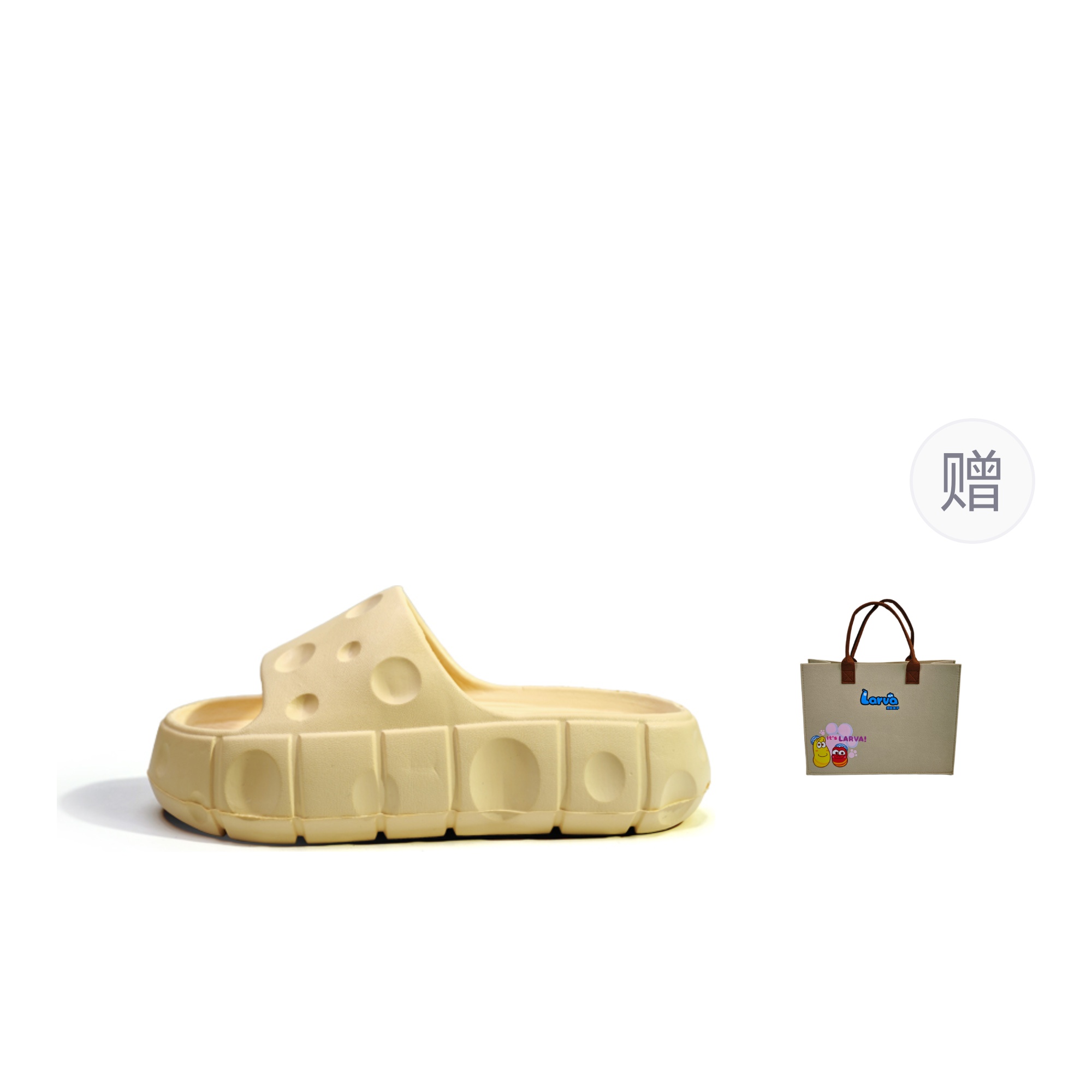 COMIC LARVA Слайдеры женские Cheese Yellow с флисовым мешочком, цвет Cheese Yellow (Includes 1 Custom Felt Bag)