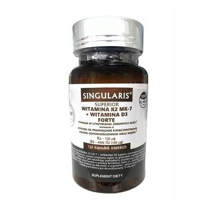 

Superior Vitamin K2 120 мкг D3 4000 международных единиц Forte 120 капсул Singularis