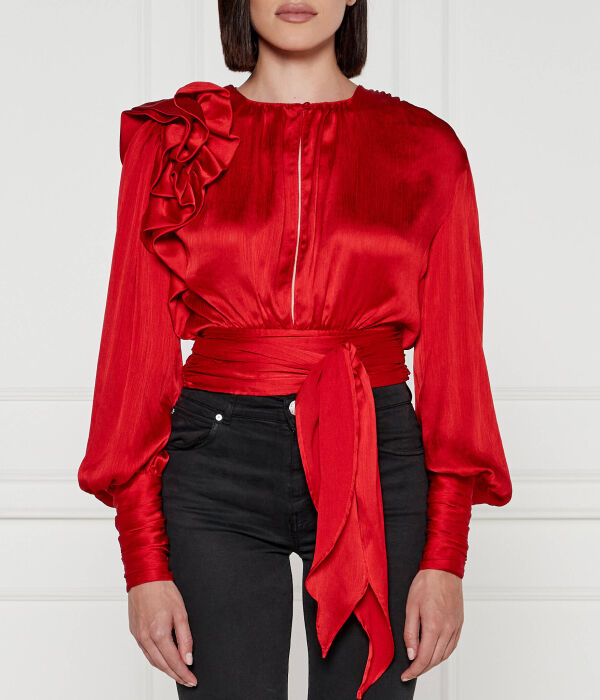 

Блузка Орийак Cropped Fit Pinko, красный