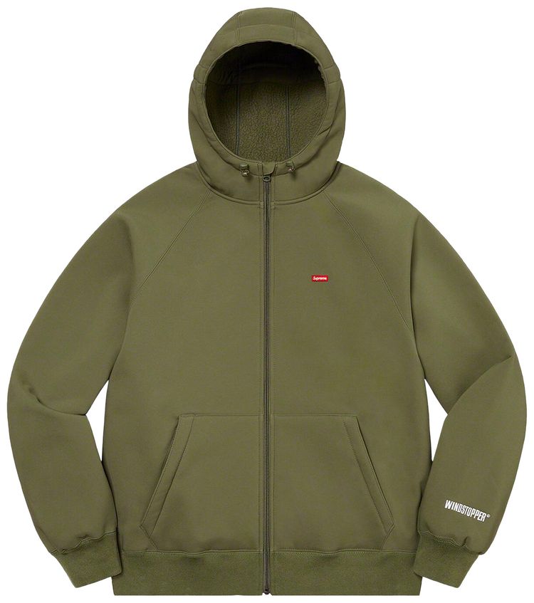 

Толстовка Supreme x WINDSTOPPER Zip Up Hooded Sweatshirt 'Dark Olive', зеленый