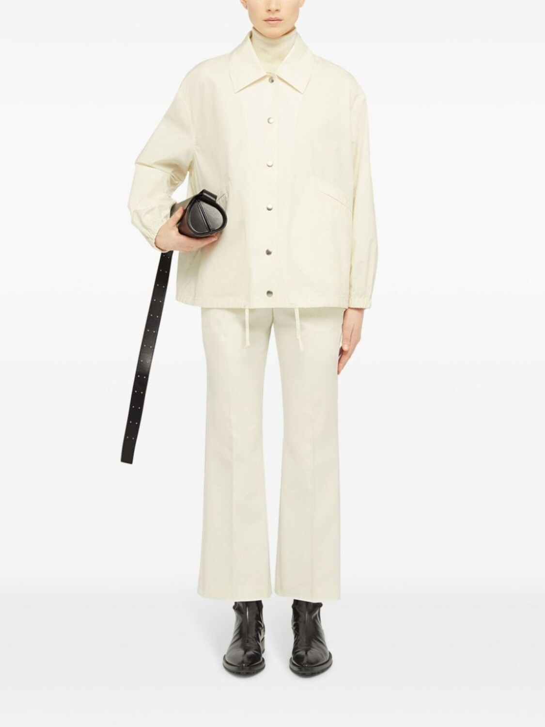 Jil Sander куртка-рубашка с логотипом, нейтральный цвет — фото 2