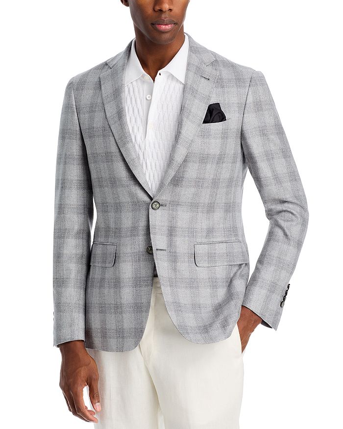 

Спортивное пальто Kei Textured Plaid Unstructured Regular Fit Canali, серый