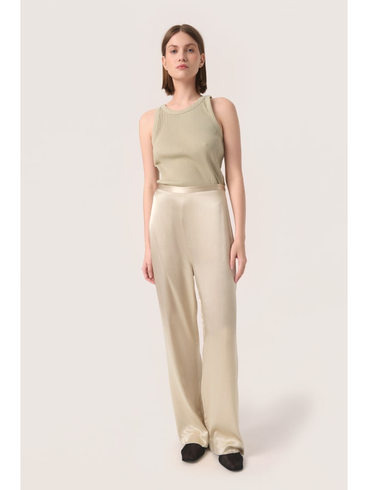 

Повседневные брюки SLMilu прямого кроя в цвете зеленый спрей Soaked in Luxury