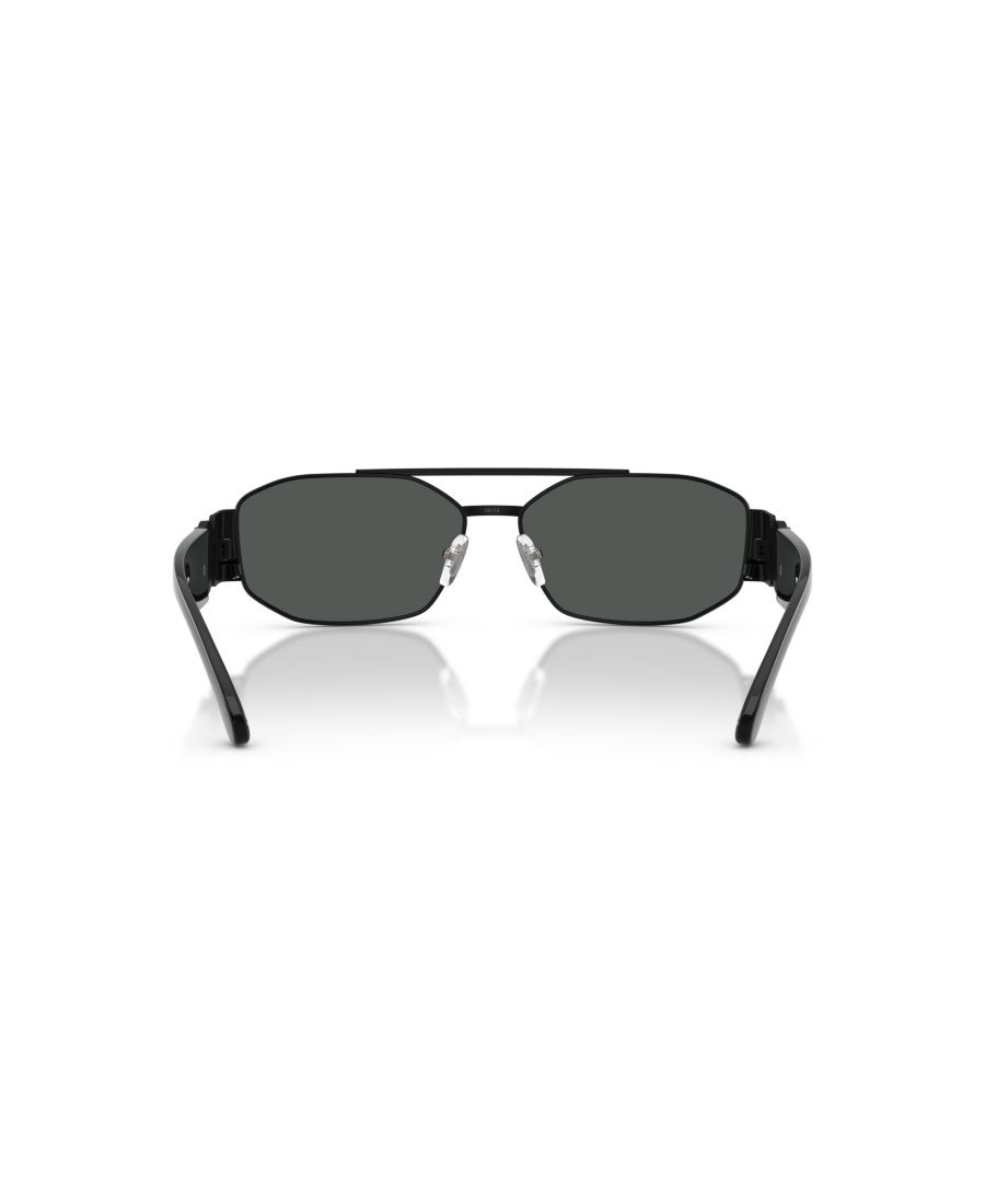 Мужские солнцезащитные очки с геометрическим рисунком, VE2287 Versace, Matte Black, Gray — фото 3