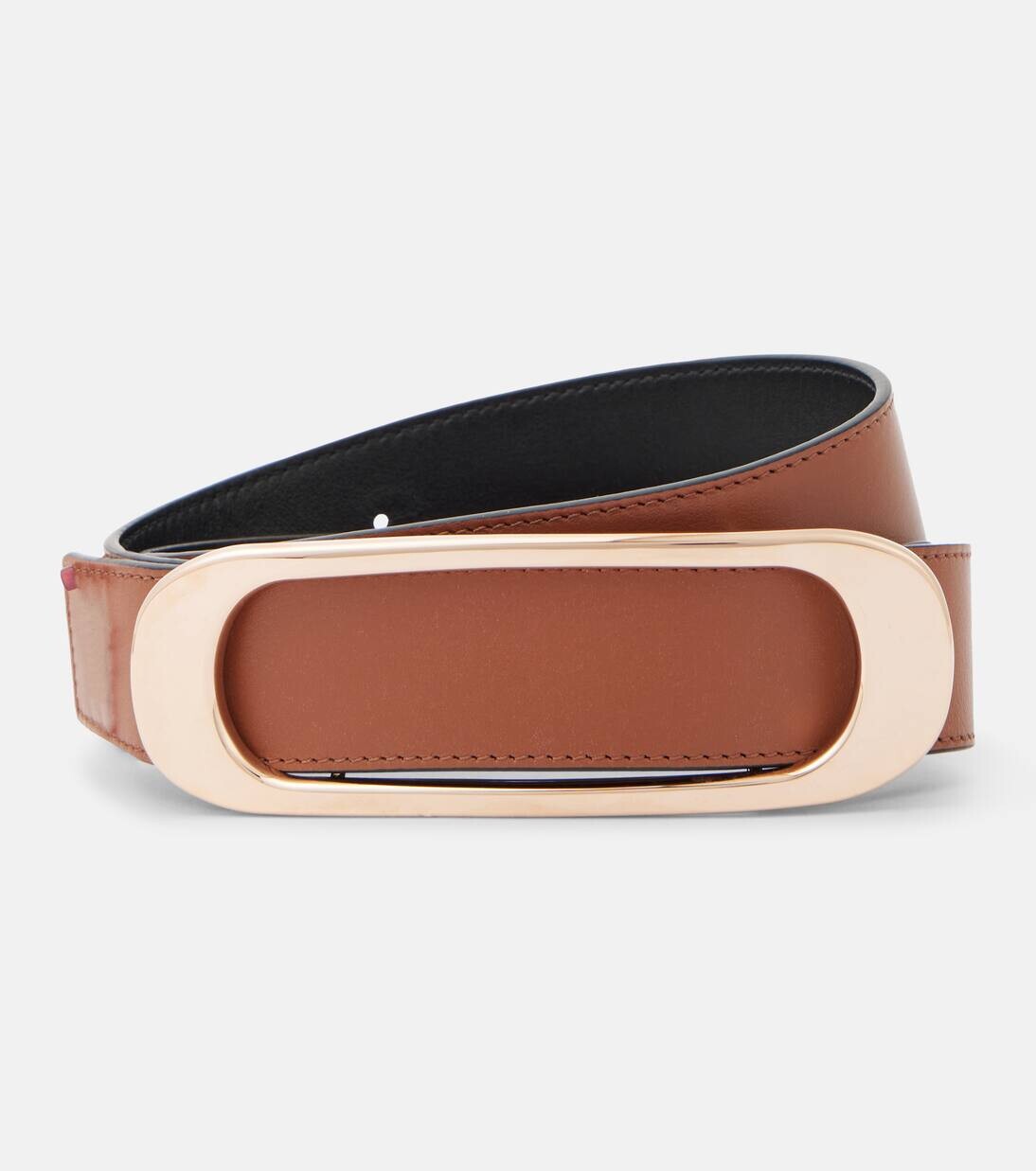 

Ремень кожаный двусторонний Timon Medium Gabriela Hearst, цвет cognac/black