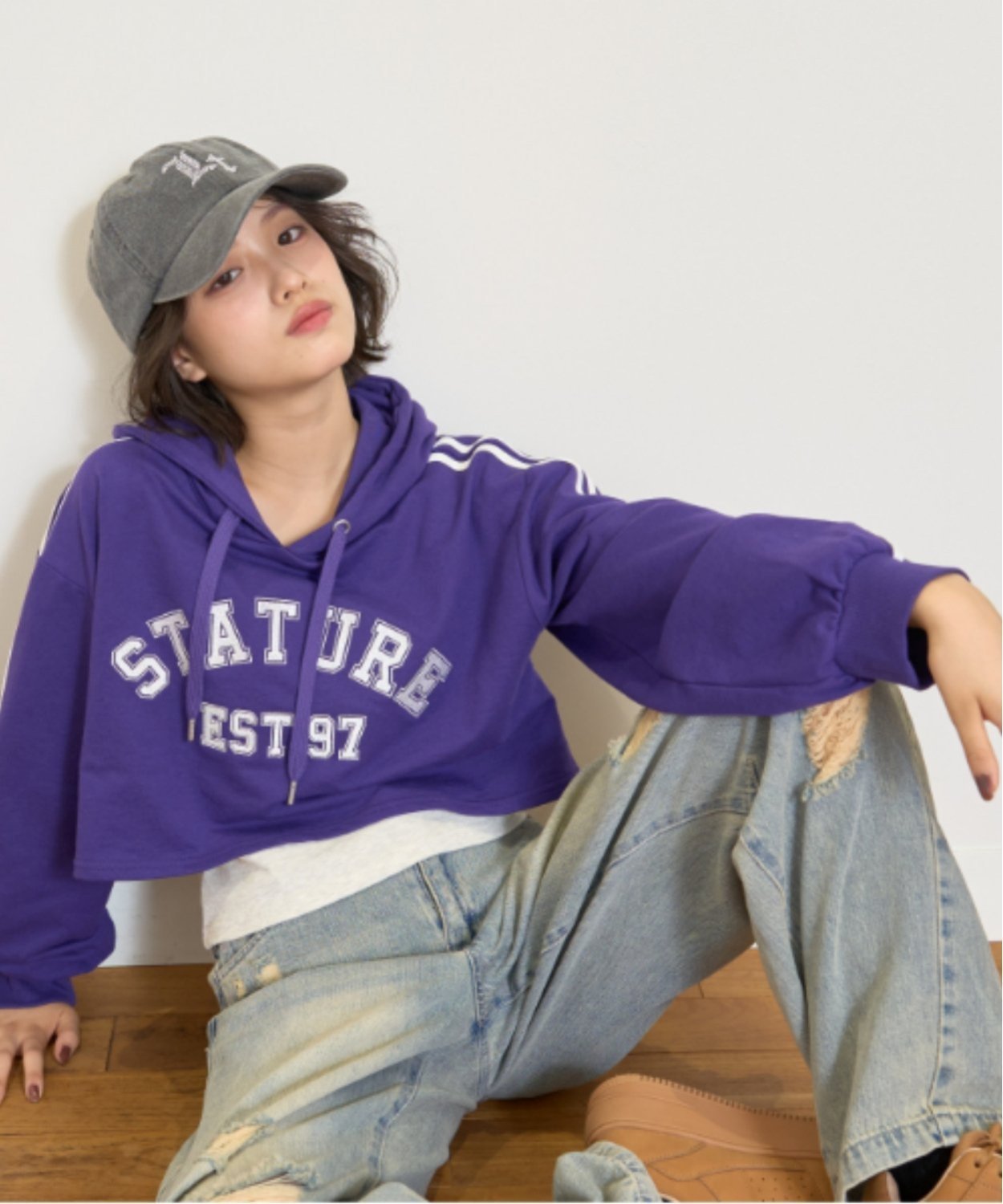 Комплект из короткой толстовки и подкладки Lovetoxic, Purple — фото 2