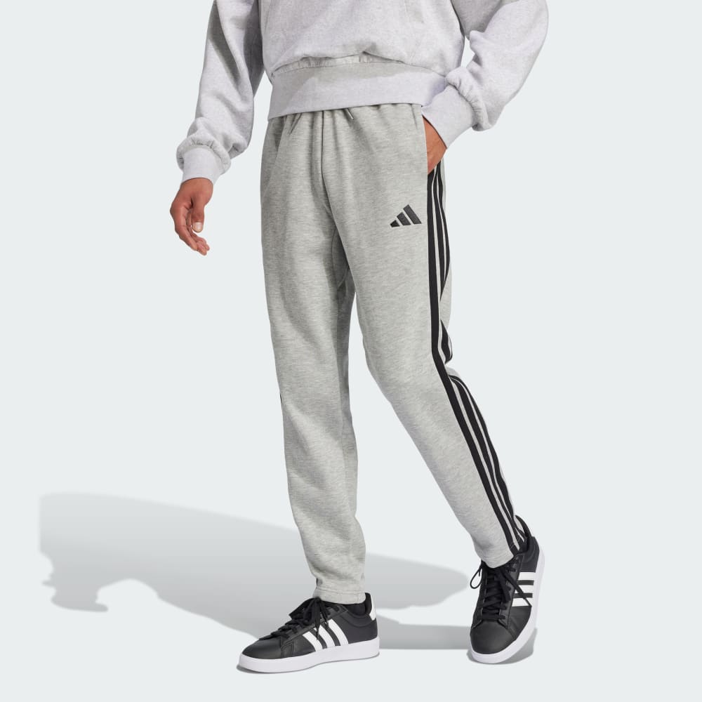 

Спортивные брюки Adidas Essentials 3-Stripes Open Hem Fleece Pants, цвет Medium Grey Heather/Black