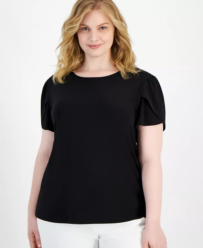 

Топ Anne Klein Plus Size с рукавами-тюльпанами AK Anne Klein, черный