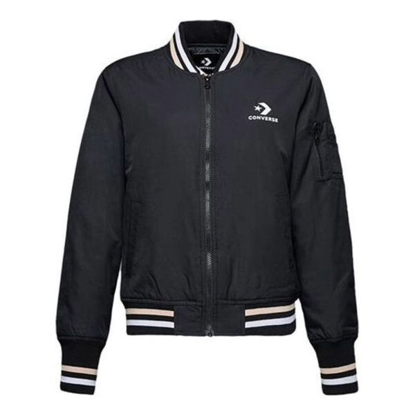 

Куртка baseball jacket 'black white' Converse, черный
