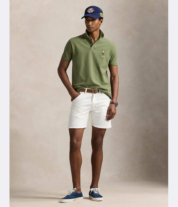 Рубашка поло Custom slim fit Polo Ralph Lauren, зеленый — фото 3